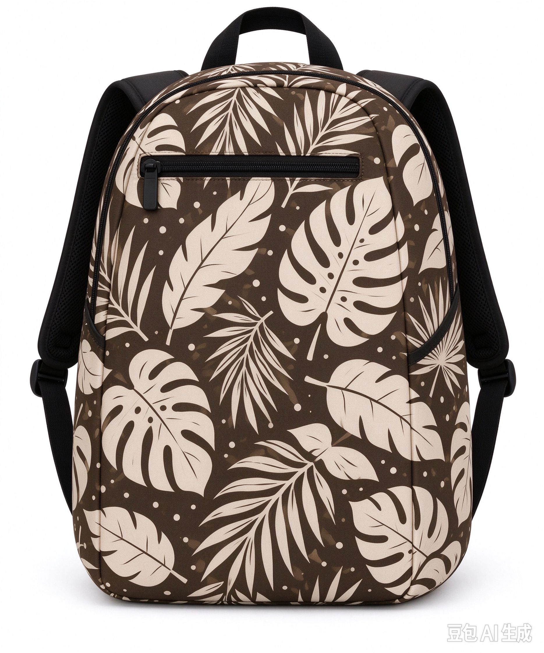 Custom Brown Leaf Print Backpack Manufacturer