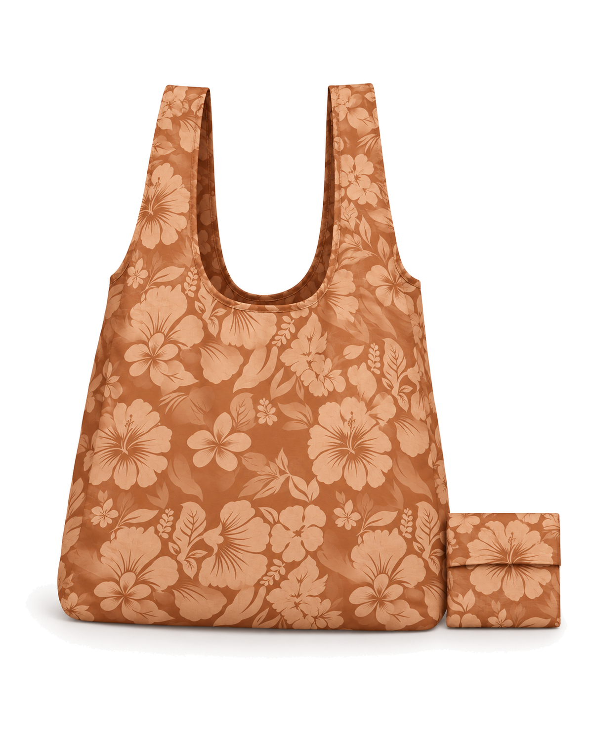 Clay Hibiscus Carry-Pouch Shopper