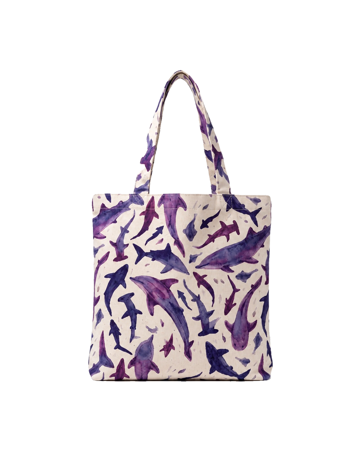 Custom Purple Shark Canvas Tote Bag Manufacturer