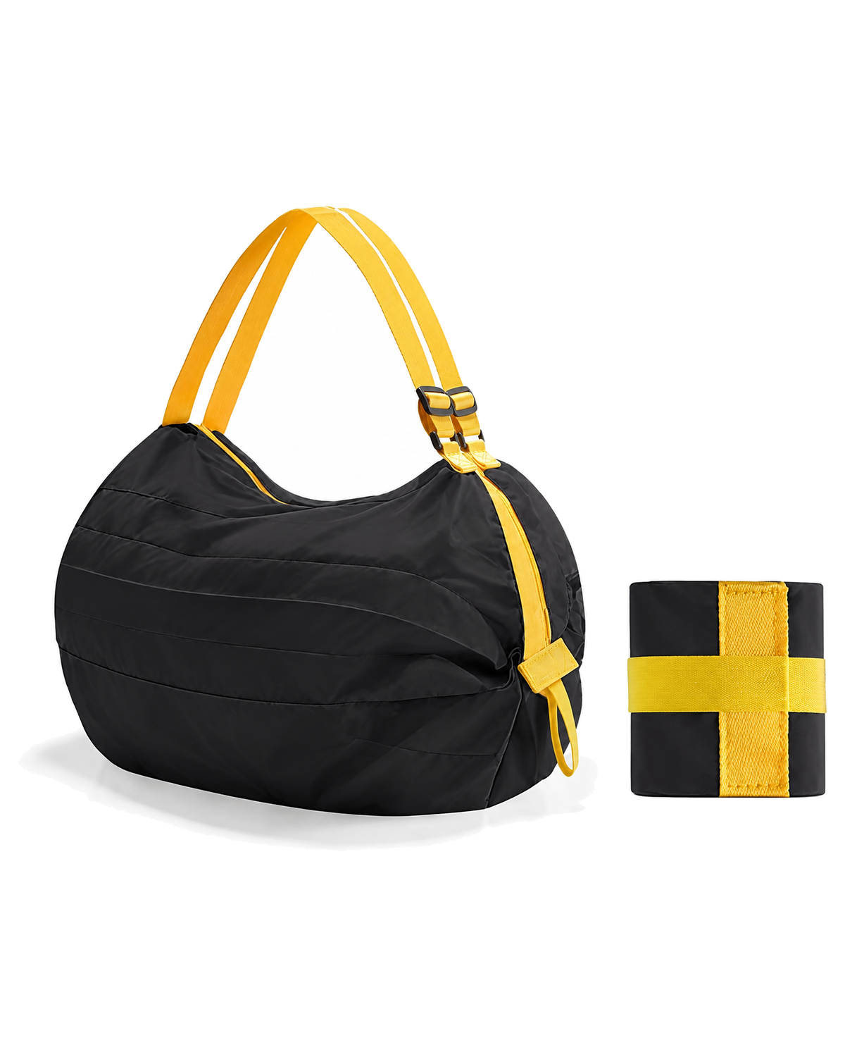 Custom Solid Black Packable Shoulder Bag Manufacturer