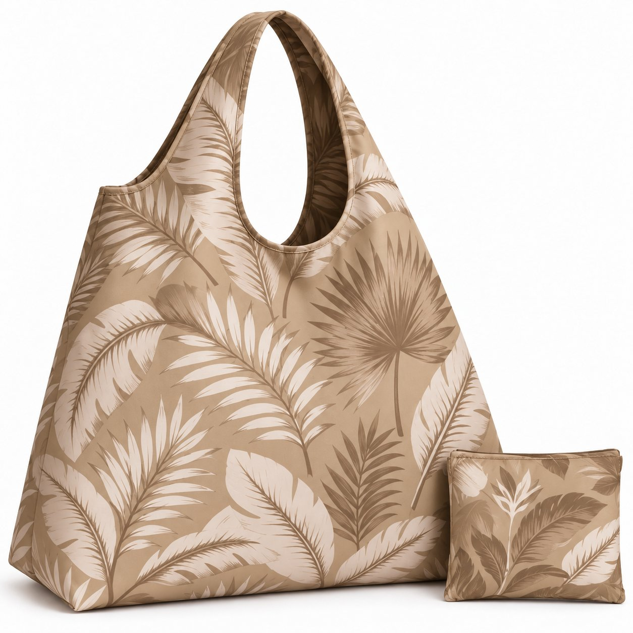 Custom Tropical Leaf Print Foldable Shopping Bag Manufacturer