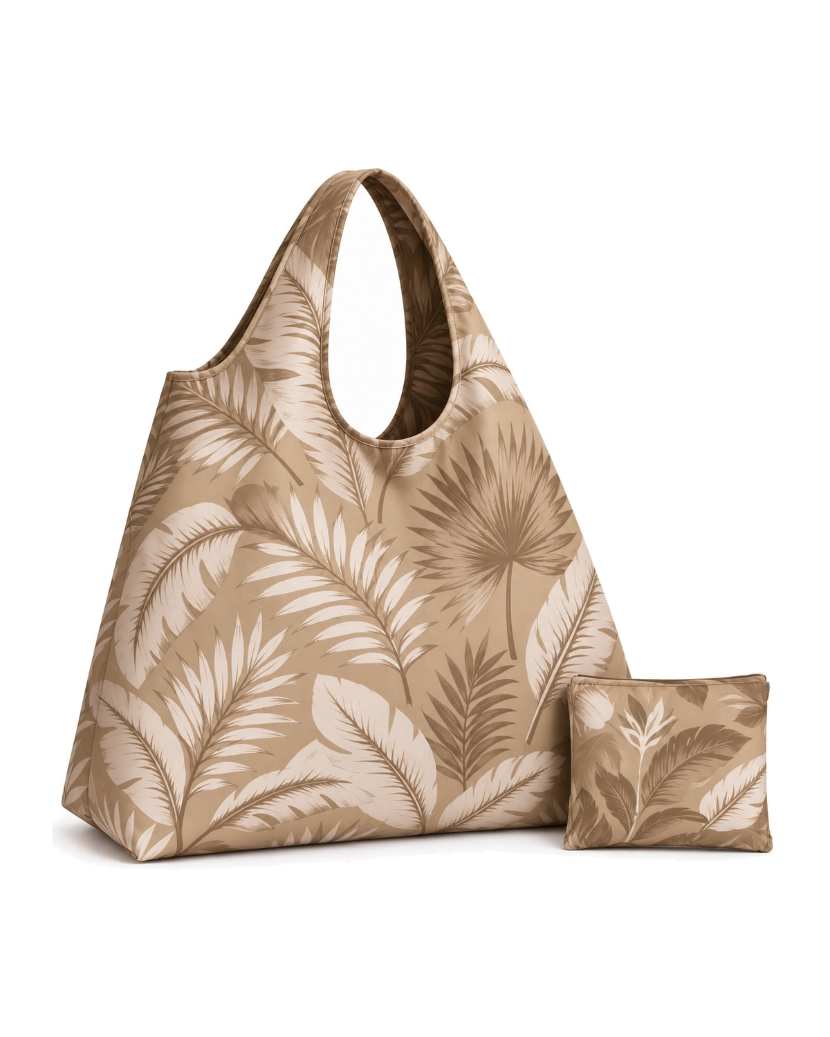 Custom Tropical Leaf Print Foldable Shopping Bag Manufacturer